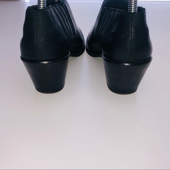 All Saints Black Leather Utilitarian Western Ankle Boots/Booties size 40 | US 10 - Picture 6 of 13